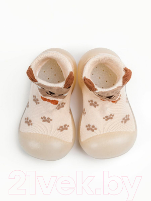 Носки детские Amarobaby First Step Animals / AB-OB21-FSB2BE2/03-24 (бежевый, р. 24)