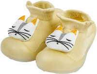 Носки детские Amarobaby First Step Cat / AB-OB21-FSB2YE3/04-22 (желтый, р. 22) - 