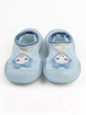 Носки детские Amarobaby First Step Pure Star / AB-OB21-FSPC2BL/19-23 (голубой, р. 23)