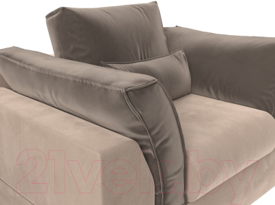 Кресло мягкое Mebelico Пекин (велюр бежевый/подушки велюр коричневый)