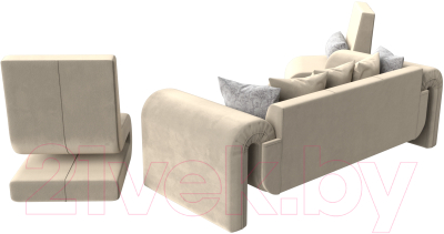 Комплект мягкой мебели Лига Диванов Волна набор 1 (микровельвет бежевый)