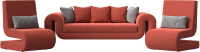 Комплект мягкой мебели Лига Диванов Волна набор 1 (микровельвет коралловый) - 