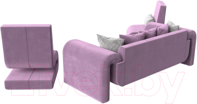 Комплект мягкой мебели Лига Диванов Волна набор 1 (микровельвет сиреневый)