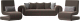 Комплект мягкой мебели Лига Диванов Волна набор 1 (велюр коричневый) - 