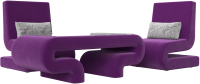 Комплект мягкой мебели Лига Диванов Волна набор 3 (микровельвет фиолетовый) - 