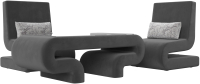 Комплект мягкой мебели Лига Диванов Волна набор 3 (велюр серый) - 