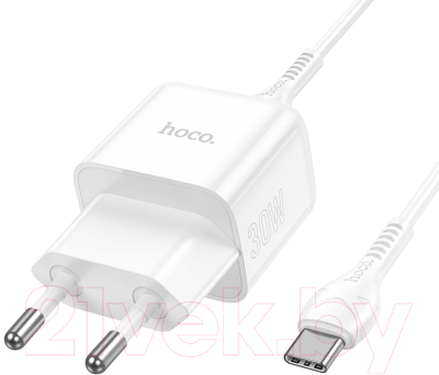 Зарядное устройство сетевое Hoco N32 + кабель Type-C to Type-C (белый)