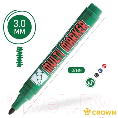 Маркер перманентный CrowN Multi Marker / CPM-800 (зеленый)