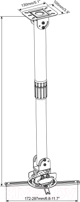 Кронштейн для проектора Cactus CS-VM-PR16L-AL (серебристый)