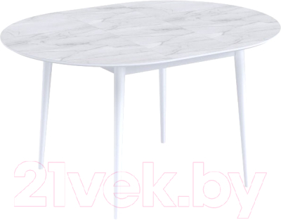 Обеденный стол M-City Bolero 105 / 462M05134 (белый мрамор/белый)