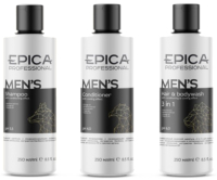 Набор косметики для волос Epica Men`S Шампунь 250мл+Кондиционер 250мл+Шампунь 2в1 250мл - 