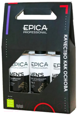Набор косметики для волос Epica Men`S Шампунь 250мл+Кондиционер 250мл+Шампунь 2в1 250мл