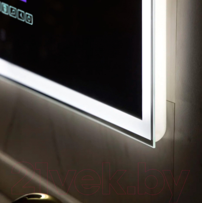 Зеркало Пекам Greta 80x90 / greta-80x90M (с подсветкой и многофункциональной панелью)