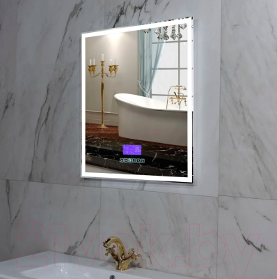 Зеркало Пекам Greta 80x90 / greta-80x90MP (с подсветкой, с многофункциональной панелью, подогрев)