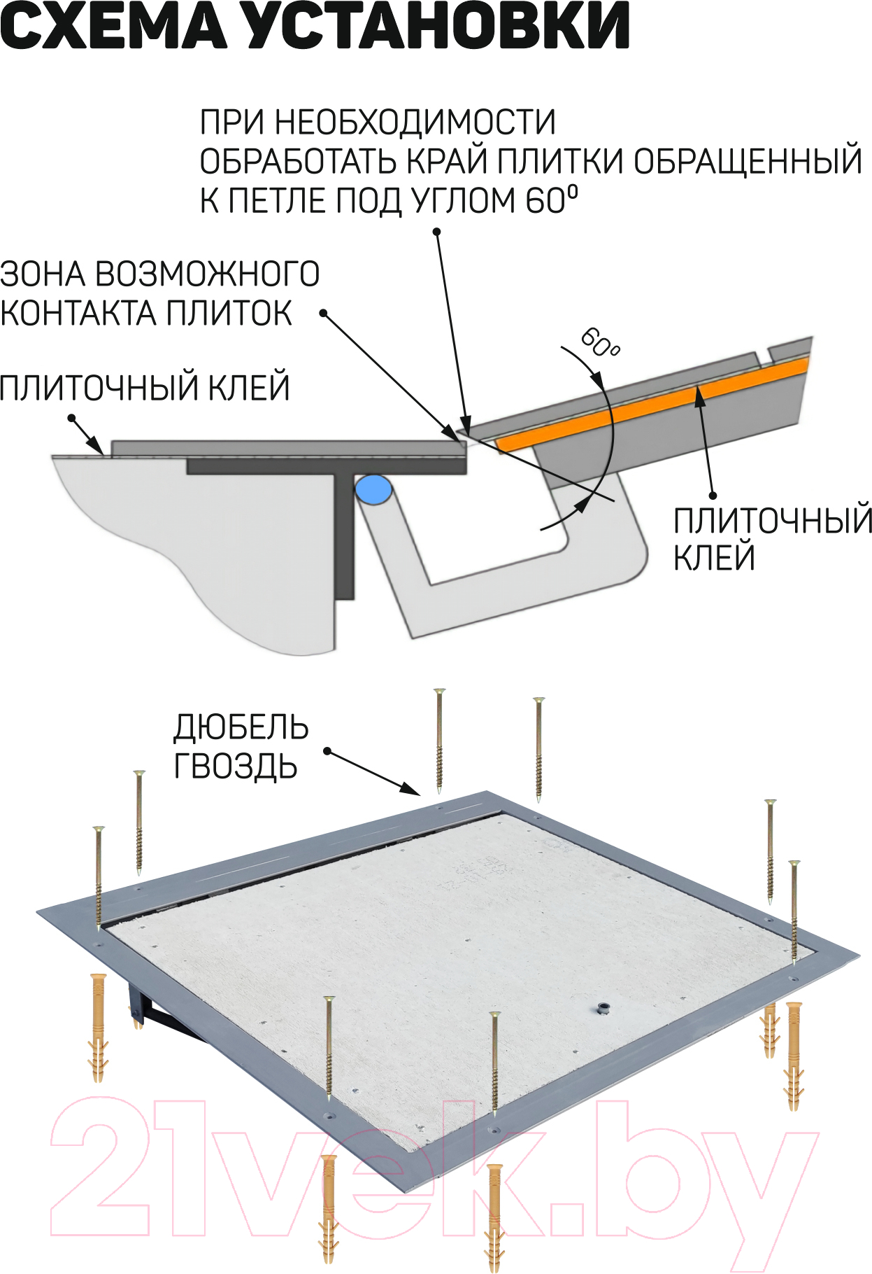 Люк напольный Lukoff Гарант 60x100П