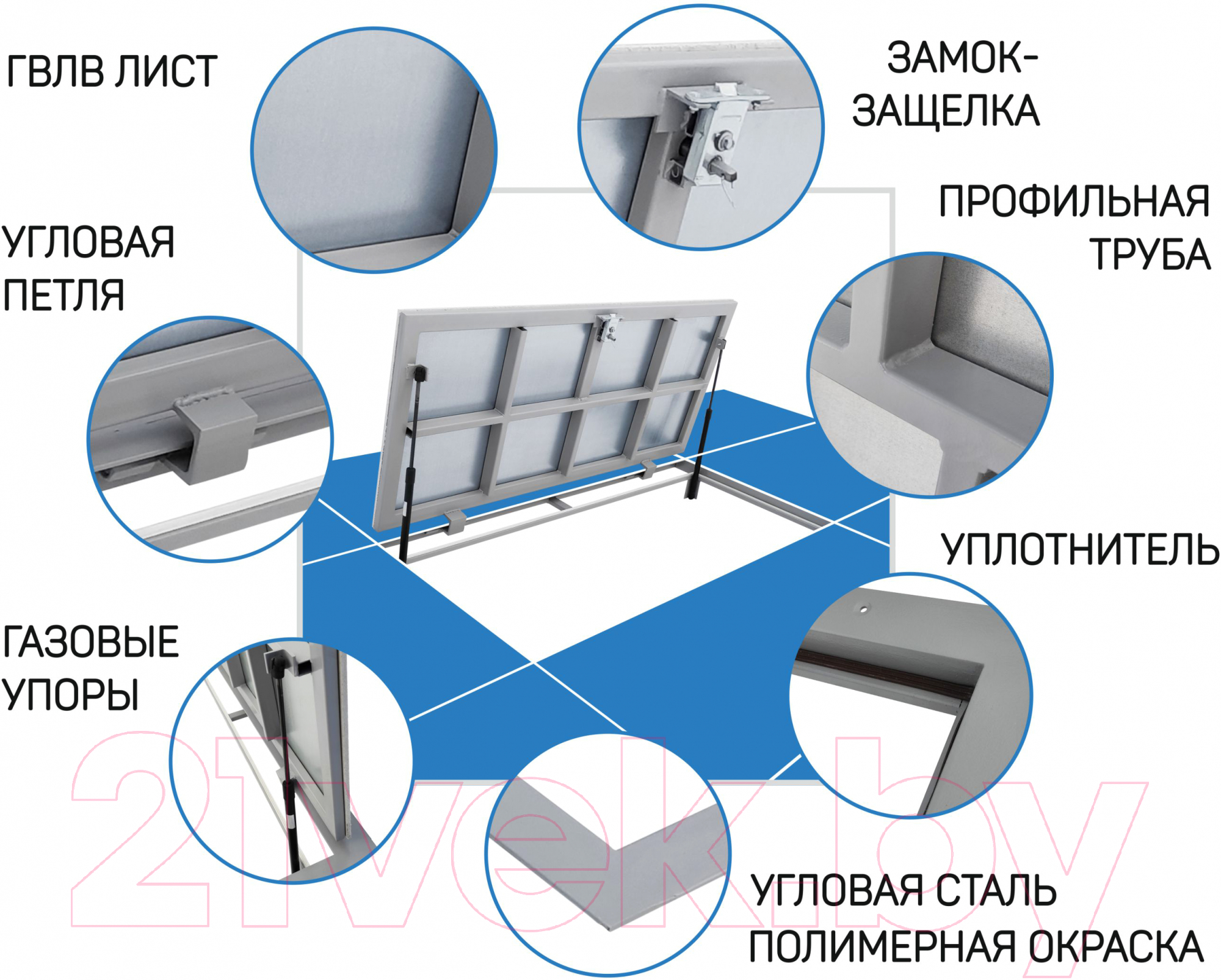 Люк напольный Lukoff Гарант 60x120П