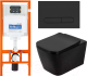 Унитаз подвесной с инсталляцией BelBagno BB3202CHR-MB/BB3202SC-MB/BB002-80/BB007-PR-NERO.M - 