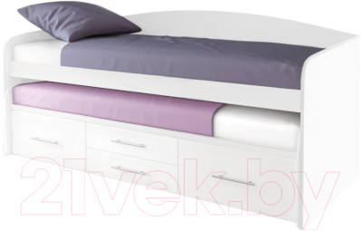 Двухъярусная выдвижная кровать Артём-Мебель СН 108.02 (белый)
