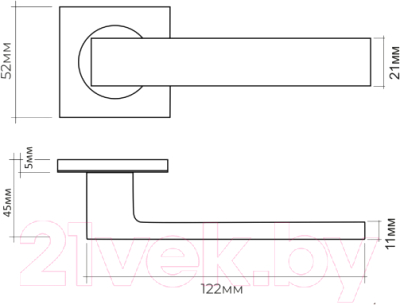 Ручка дверная Abriss R21.085 MCP (хром матовый)