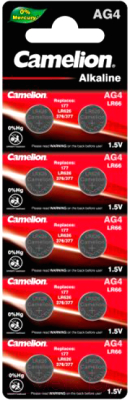 Комплект батареек Camelion AG4-BP10 Mercury Free / 12812