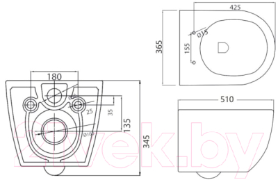 Унитаз подвесной с инсталляцией BelBagno CZR-6601-TH-TOR/CZR2316SC/BB002-80/BB014-SR-BIANCO