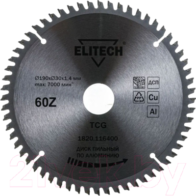 Пильный диск Elitech 1820.116400