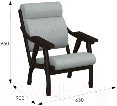 Кресло мягкое Мебелик Вега 10 (серый/венге)