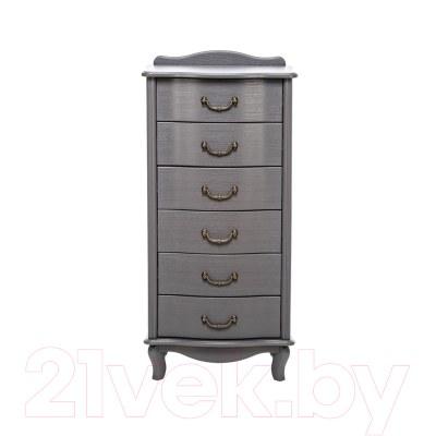 Изображение товара Комод Мебелик Джульетта узкий 6 ящиков (серый ясень)