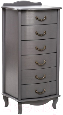 Изображение товара Комод Мебелик Джульетта узкий 6 ящиков (серый ясень)