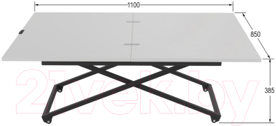 Стол-трансформер Мебелик Андрэ Loft (белый/черный)