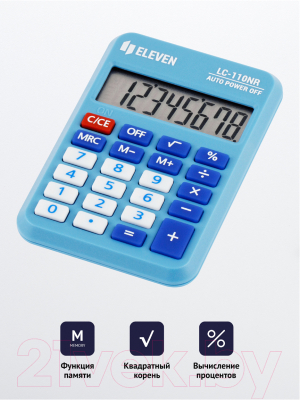 Калькулятор Eleven LC-110NR-BL (голубой)
