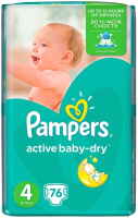 Подгузники детские Pampers Active Baby 4 Maxi (76шт) - 
