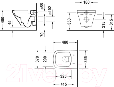 Унитаз подвесной Duravit Durastyle 45710900A1