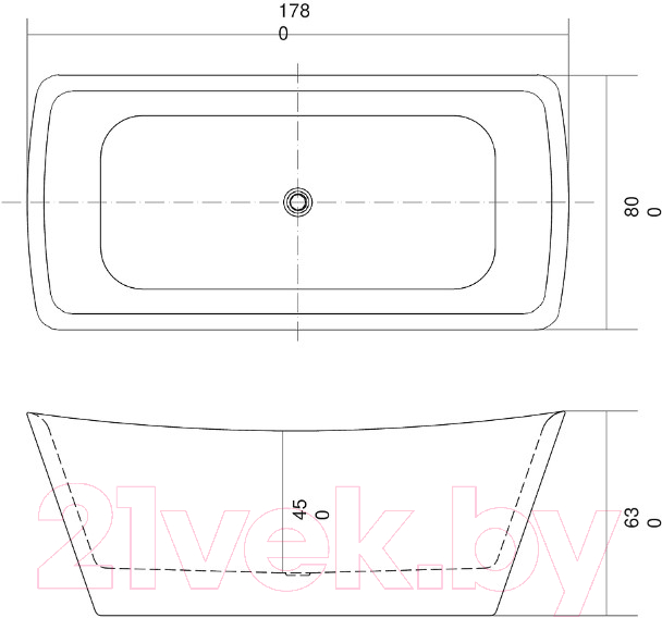 Ванна акриловая Aquatek Верса 178x80 AQ-4880