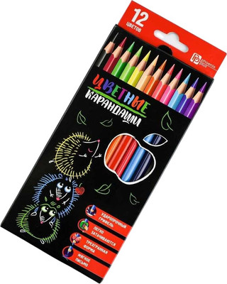 

Набор цветных карандашей, Ежики с яблоком / 58578