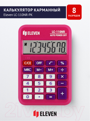 Калькулятор Eleven LC-110NR-PK (розовый)