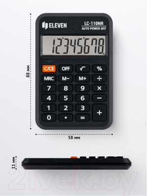 Калькулятор Eleven LC-110NR (черный)