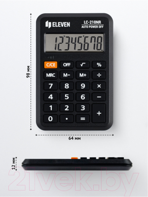 Калькулятор Eleven LC-210NR (черный)