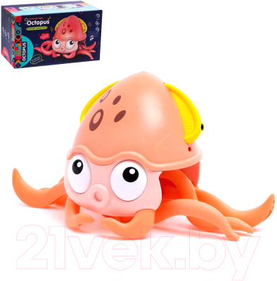 Игрушка-каталка Sima-Land Осьминог 7865425 / QC-2Y (оранжевый)