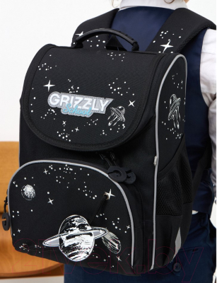 Школьный рюкзак Grizzly RAm-385-4 (черный)