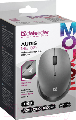 Мышь Defender Auris MB-027 / 52029 (серый)