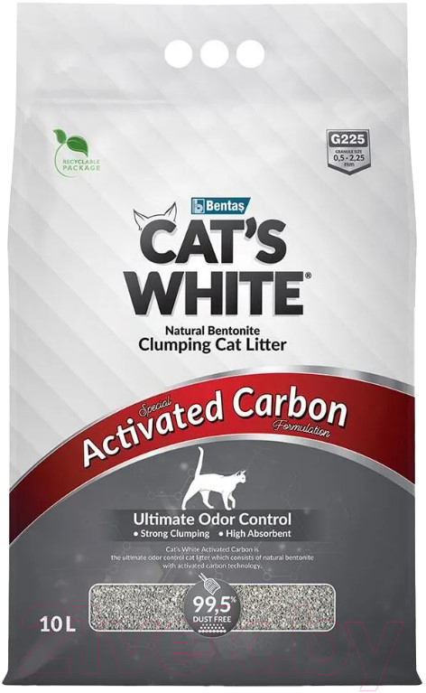 Наполнитель для туалета Cat's White С активным углем