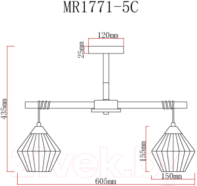 Люстра Myfare Bella MR1771-5C