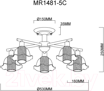 Люстра Myfare Lisa MR1481-5C