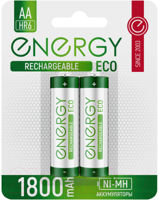 Комплект аккумуляторов Energy Eco NIMH-1800-HR6/2B АА / 104988