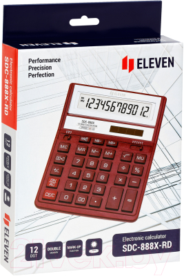 Калькулятор Eleven SDC-888X-RD (красный)