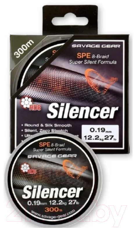 Леска плетеная Savage Gear HD8 Silencer Braid 120м 0.09мм 4.7кг / 54807 (зеленый) — фото 2