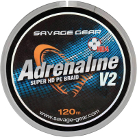 Леска плетеная Savage Gear HD4 Adrenaline V2 120м 0.13мм 7.8кг / 54828 (серый) - 
