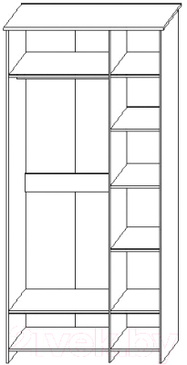Шкаф Мебель-КМК 3Д Скандинавия 0905.7 (графит/дуб наварра)