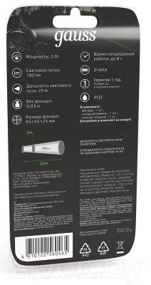 Изображение товара Фонарь Gauss GFL304 / GF304